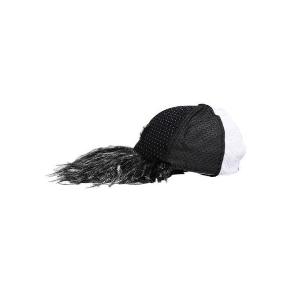 Dolce & Gabbana White Black Polka Dot Feathers Baseball Women's Cap